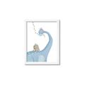 Picture of reading Brachiosaurus _GroupedProduct_Rectangle_Portrait_Mini_ _GroupedProduct_Rectangle_Portrait_Framed_Matted_