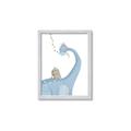 Picture of reading Brachiosaurus _GroupedProduct_Rectangle_Portrait_Mini_ _GroupedProduct_Rectangle_Portrait_Framed_Matted_