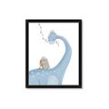 Picture of reading Brachiosaurus _GroupedProduct_Rectangle_Portrait_Mini_ _GroupedProduct_Rectangle_Portrait_Framed_Matted_