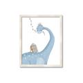 Picture of reading Brachiosaurus _GroupedProduct_Rectangle_Portrait_Mini_ _GroupedProduct_Rectangle_Portrait_Framed_Matted_