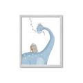 Picture of reading Brachiosaurus _GroupedProduct_Rectangle_Portrait_Mini_ _GroupedProduct_Rectangle_Portrait_Framed_Matted_