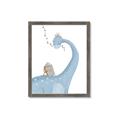 Picture of reading Brachiosaurus _GroupedProduct_Rectangle_Portrait_Mini_ _GroupedProduct_Rectangle_Portrait_Framed_Matted_