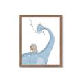 Picture of reading Brachiosaurus _GroupedProduct_Rectangle_Portrait_Mini_ _GroupedProduct_Rectangle_Portrait_Framed_Matted_