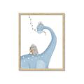 Picture of reading Brachiosaurus _GroupedProduct_Rectangle_Portrait_Mini_ _GroupedProduct_Rectangle_Portrait_Framed_Matted_