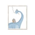 Picture of reading Brachiosaurus _GroupedProduct_Rectangle_Portrait_Mini_ _GroupedProduct_Rectangle_Portrait_Framed_Matted_