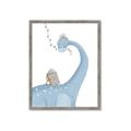 Picture of reading Brachiosaurus _GroupedProduct_Rectangle_Portrait_Mini_ _GroupedProduct_Rectangle_Portrait_Framed_Matted_