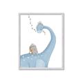 Picture of reading Brachiosaurus _GroupedProduct_Rectangle_Portrait_Mini_ _GroupedProduct_Rectangle_Portrait_Framed_Matted_