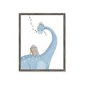 Picture of reading Brachiosaurus _GroupedProduct_Rectangle_Portrait_Mini_ _GroupedProduct_Rectangle_Portrait_Framed_Matted_