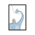 Picture of reading Brachiosaurus _GroupedProduct_Rectangle_Portrait_Mini_ _GroupedProduct_Rectangle_Portrait_Framed_Matted_