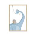 Picture of reading Brachiosaurus _GroupedProduct_Rectangle_Portrait_Mini_ _GroupedProduct_Rectangle_Portrait_Framed_Matted_