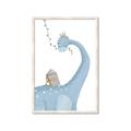 Picture of reading Brachiosaurus _GroupedProduct_Rectangle_Portrait_Mini_ _GroupedProduct_Rectangle_Portrait_Framed_Matted_