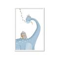 Picture of reading Brachiosaurus _GroupedProduct_Rectangle_Portrait_Mini_ _GroupedProduct_Rectangle_Portrait_Framed_Matted_