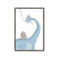 Picture of reading Brachiosaurus _GroupedProduct_Rectangle_Portrait_Mini_ _GroupedProduct_Rectangle_Portrait_Framed_Matted_