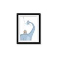 Picture of reading Brachiosaurus _GroupedProduct_Rectangle_Portrait_Mini_ _GroupedProduct_Rectangle_Portrait_Framed_Matted_