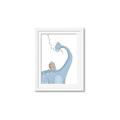 Picture of reading Brachiosaurus _GroupedProduct_Rectangle_Portrait_Mini_ _GroupedProduct_Rectangle_Portrait_Framed_Matted_