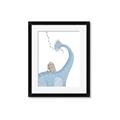 Picture of reading Brachiosaurus _GroupedProduct_Rectangle_Portrait_Mini_ _GroupedProduct_Rectangle_Portrait_Framed_Matted_