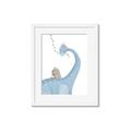 Picture of reading Brachiosaurus _GroupedProduct_Rectangle_Portrait_Mini_ _GroupedProduct_Rectangle_Portrait_Framed_Matted_
