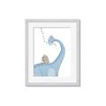 Picture of reading Brachiosaurus _GroupedProduct_Rectangle_Portrait_Mini_ _GroupedProduct_Rectangle_Portrait_Framed_Matted_