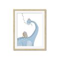 Picture of reading Brachiosaurus _GroupedProduct_Rectangle_Portrait_Mini_ _GroupedProduct_Rectangle_Portrait_Framed_Matted_
