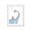 Picture of reading Brachiosaurus _GroupedProduct_Rectangle_Portrait_Mini_ _GroupedProduct_Rectangle_Portrait_Framed_Matted_