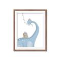Picture of reading Brachiosaurus _GroupedProduct_Rectangle_Portrait_Mini_ _GroupedProduct_Rectangle_Portrait_Framed_Matted_