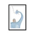 Picture of reading Brachiosaurus _GroupedProduct_Rectangle_Portrait_Mini_ _GroupedProduct_Rectangle_Portrait_Framed_Matted_