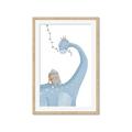 Picture of reading Brachiosaurus _GroupedProduct_Rectangle_Portrait_Mini_ _GroupedProduct_Rectangle_Portrait_Framed_Matted_