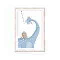 Picture of reading Brachiosaurus _GroupedProduct_Rectangle_Portrait_Mini_ _GroupedProduct_Rectangle_Portrait_Framed_Matted_