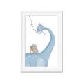 Picture of reading Brachiosaurus _GroupedProduct_Rectangle_Portrait_Mini_ _GroupedProduct_Rectangle_Portrait_Framed_Matted_