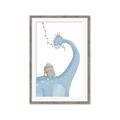 Picture of reading Brachiosaurus _GroupedProduct_Rectangle_Portrait_Mini_ _GroupedProduct_Rectangle_Portrait_Framed_Matted_