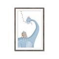 Picture of reading Brachiosaurus _GroupedProduct_Rectangle_Portrait_Mini_ _GroupedProduct_Rectangle_Portrait_Framed_Matted_
