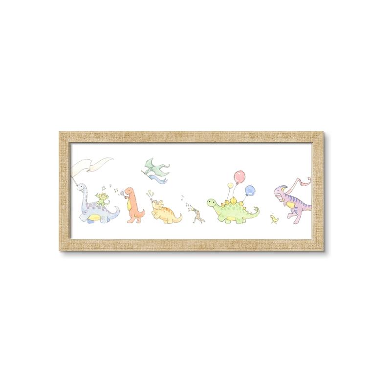 Picture of Dino Parade Full _GroupedProduct_Panel_Landscape_Mini_ _GroupedProduct_Panel_Landscape_Framed_Matted_