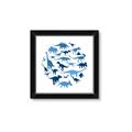 Picture of Dino Party Blue _GroupedProduct_Square_Mini_ _GroupedProduct_Square_Framed_Matted_