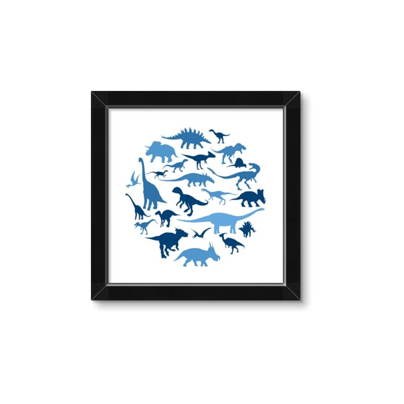 Picture of Dino Party Blue _GroupedProduct_Square_Mini_ _GroupedProduct_Square_Framed_Matted_