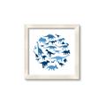 Picture of Dino Party Blue _GroupedProduct_Square_Mini_ _GroupedProduct_Square_Framed_Matted_