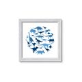 Picture of Dino Party Blue _GroupedProduct_Square_Mini_ _GroupedProduct_Square_Framed_Matted_