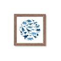 Picture of Dino Party Blue _GroupedProduct_Square_Mini_ _GroupedProduct_Square_Framed_Matted_