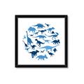 Picture of Dino Party Blue _GroupedProduct_Square_Mini_ _GroupedProduct_Square_Framed_Matted_
