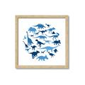 Picture of Dino Party Blue _GroupedProduct_Square_Mini_ _GroupedProduct_Square_Framed_Matted_