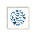 Picture of Dino Party Blue _GroupedProduct_Square_Mini_ _GroupedProduct_Square_Framed_Matted_