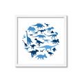 Picture of Dino Party Blue _GroupedProduct_Square_Mini_ _GroupedProduct_Square_Framed_Matted_