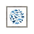 Picture of Dino Party Blue _GroupedProduct_Square_Mini_ _GroupedProduct_Square_Framed_Matted_
