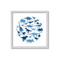 Picture of Dino Party Blue _GroupedProduct_Square_Mini_ _GroupedProduct_Square_Framed_Matted_