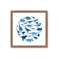 Picture of Dino Party Blue _GroupedProduct_Square_Mini_ _GroupedProduct_Square_Framed_Matted_