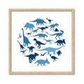 Picture of Dino Party Blue _GroupedProduct_Square_Mini_ _GroupedProduct_Square_Framed_Matted_