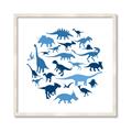 Picture of Dino Party Blue _GroupedProduct_Square_Mini_ _GroupedProduct_Square_Framed_Matted_