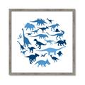 Picture of Dino Party Blue _GroupedProduct_Square_Mini_ _GroupedProduct_Square_Framed_Matted_