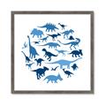 Picture of Dino Party Blue _GroupedProduct_Square_Mini_ _GroupedProduct_Square_Framed_Matted_