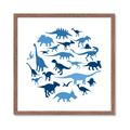 Picture of Dino Party Blue _GroupedProduct_Square_Mini_ _GroupedProduct_Square_Framed_Matted_
