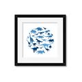Picture of Dino Party Blue _GroupedProduct_Square_Mini_ _GroupedProduct_Square_Framed_Matted_